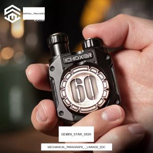 CAIJUE Twin Link Fingertip Gyro Slap Coin Black Tech Stress Relief Handl...